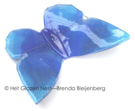 Blauwe vlinder in glaskunst