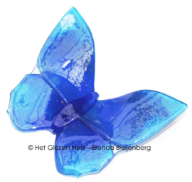Blauwe vlinder in glaskunst