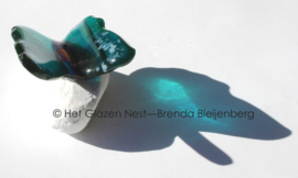 Glazen vlinder in emerald kleuren