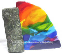 abstracte regenboog kleuren in glas