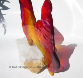 Abstract dier als glas sculptuur