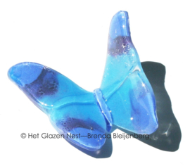 Glaskunst vlinder in lavendel en aqua kleuren