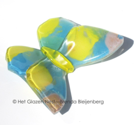 Glazen vlinder in fantasiekleuren
