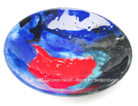 fusing glas schaal “blauw en rood”