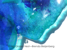 Abstract blauw tegen de muur