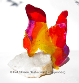 Abstract dier als glas sculptuur