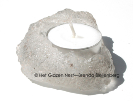 waxine lichtje in casting glas