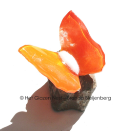Glazen vlinder in vol oranje kleuren