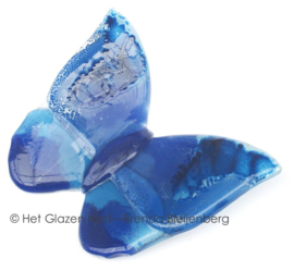 Glas vlinder en in rustig blauwe kleuren