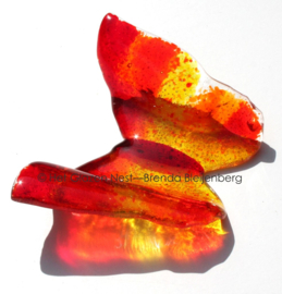 Glazen vlinder in rood en oranje