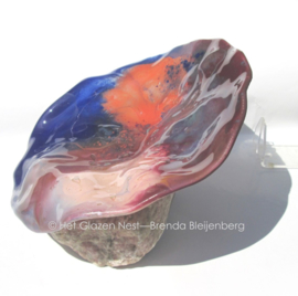 Grillig glas in heide kleuren