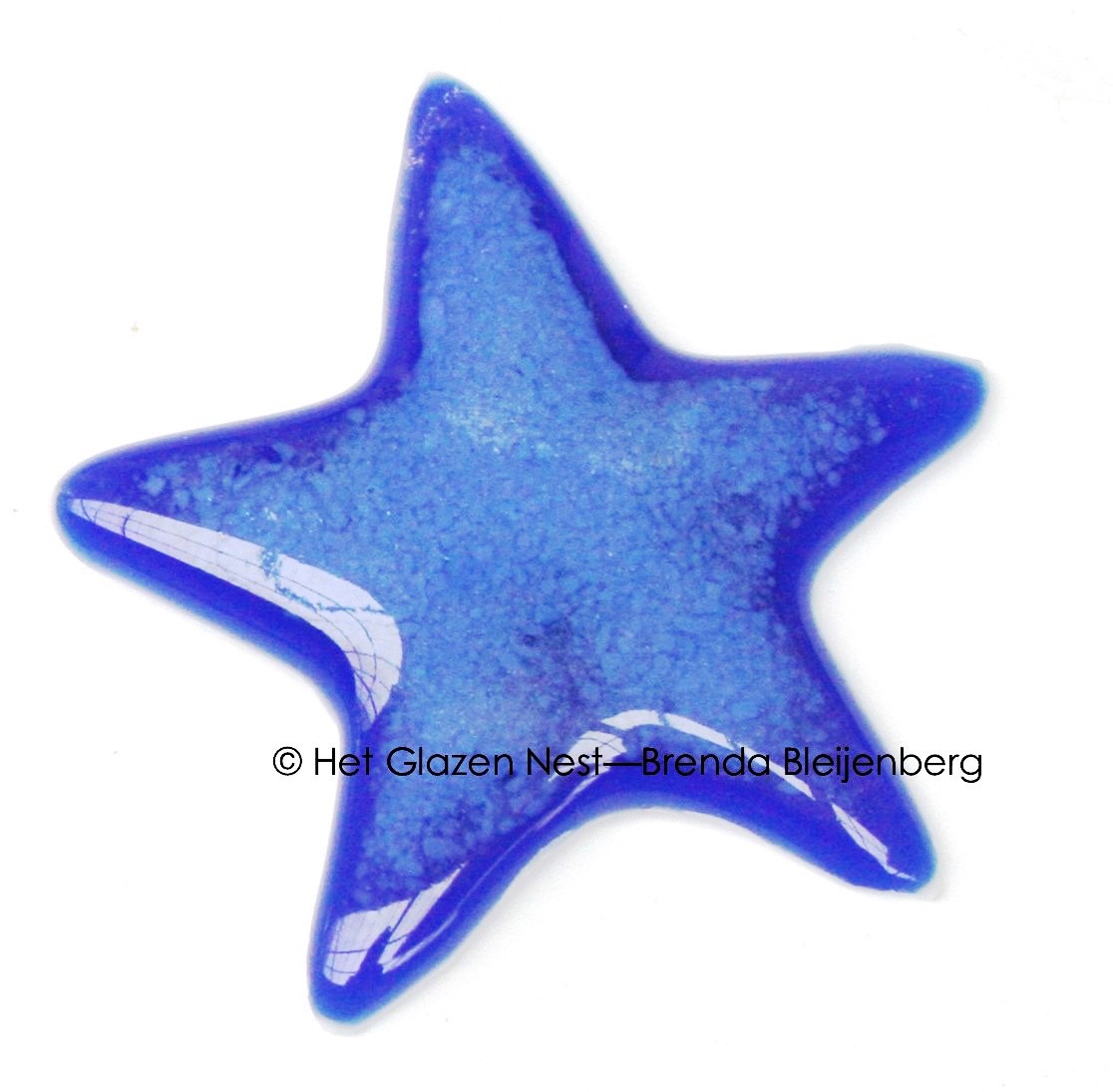 Glazen ster in marine blauw