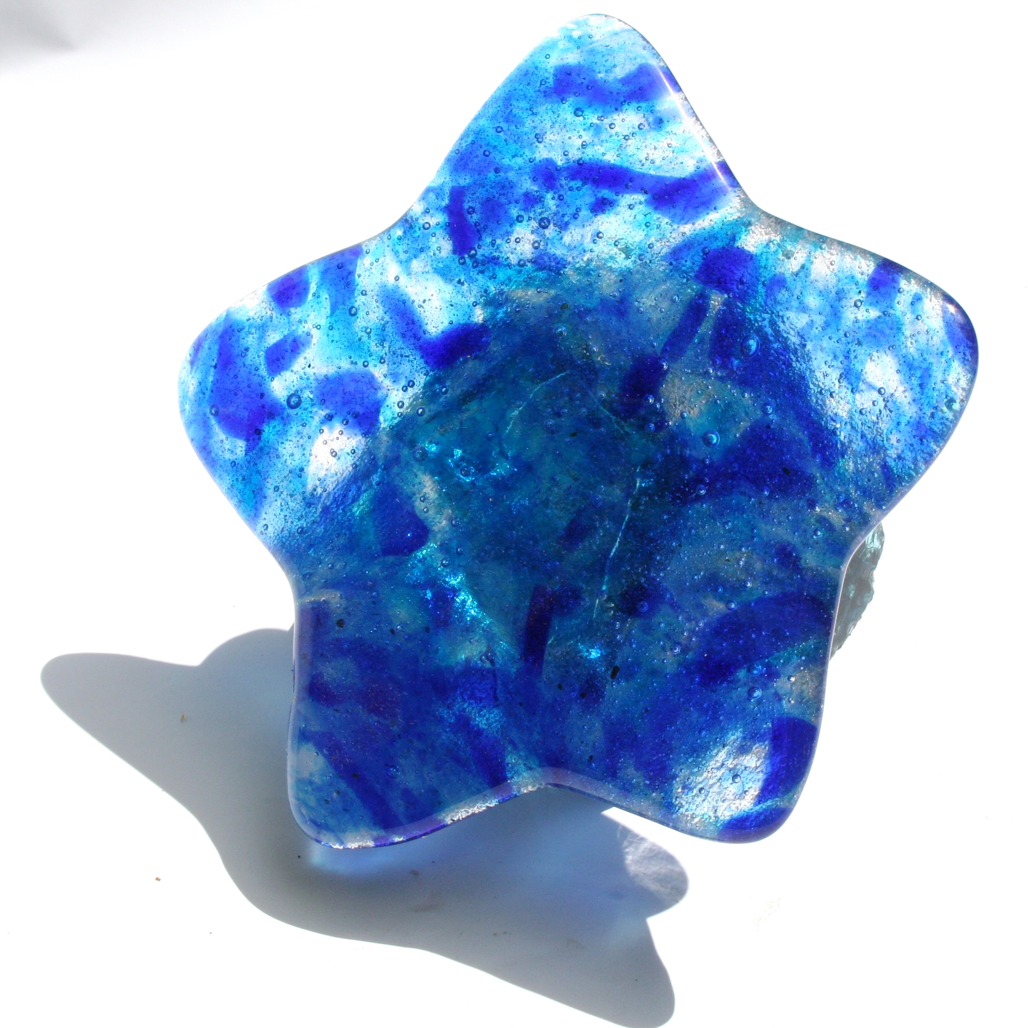“Blauwe ster in glaskunst”