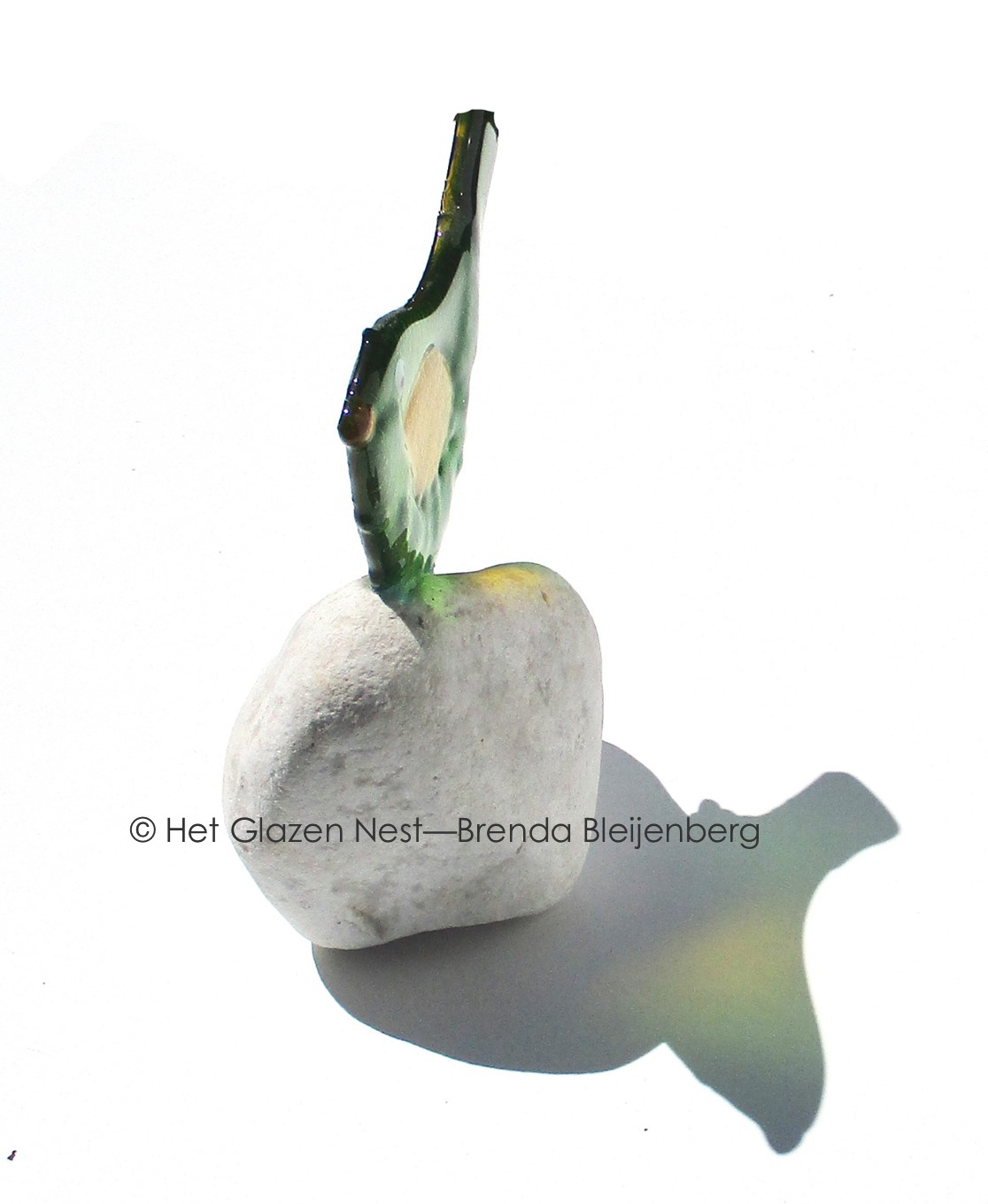 Groen vogeltje van glas