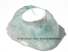 waxinelichtje met blauwe spikkels