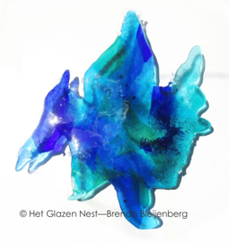 Abstract blauw tegen de muur