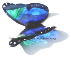 Speels glazen vlinder in blauw en zeegroen