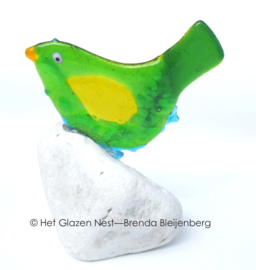 Groen vogeltje van glas