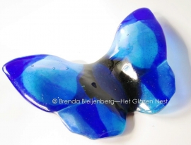 blauwe vlinder in transparant glas