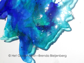 Abstract blauw tegen de muur