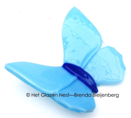 Vliegende vlinder in aqua kleuren
