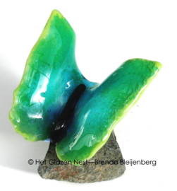 Glazen vlinder in zeegroen