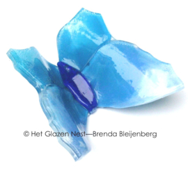 Glas vlinder met witte accenten
