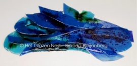 glas sculptuur "blauwe strik"