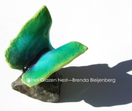 Glazen vlinder in zeegroen