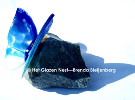 Grote vlinder in blauwe kleuren