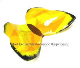 Grote gele vlinder in glaskunst