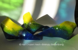 glas sculptuur in drie