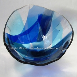 blauw gedenk glas