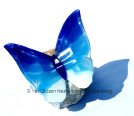 Grote vlinder in blauwe kleuren