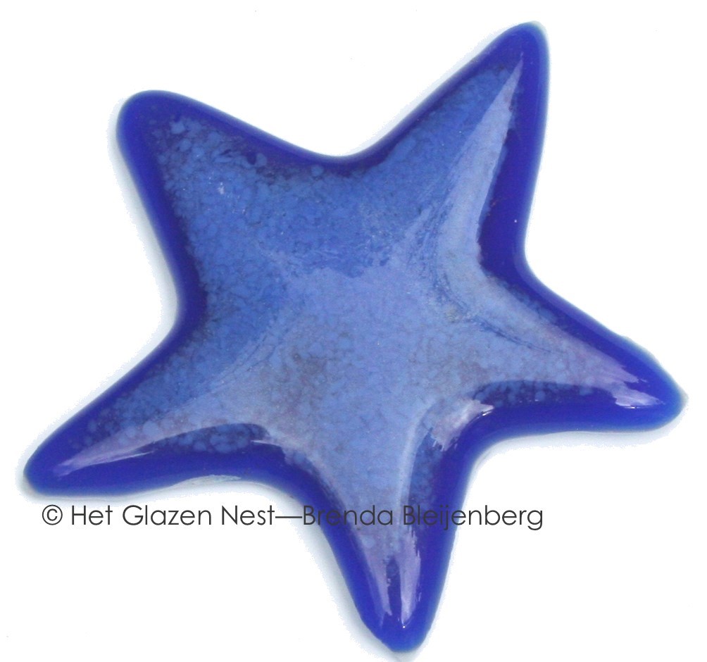 Glazen ster in marine blauw