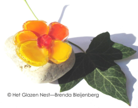 Oranje viooltje in glaskunst