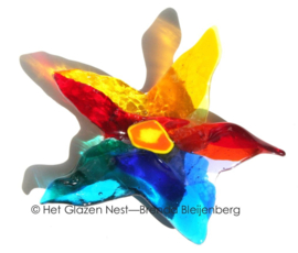 Abstracte bloem in regenboog glas