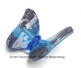 Kleine paars en blauwe vlinder van glaskunst