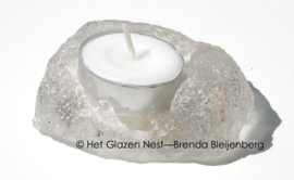 waxine lichtje in casting glas