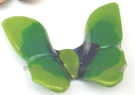 Glazen vlinder in groen en blauwe kleuren