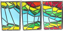 Glas in lood raamhanger “3 delig abstract”