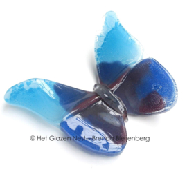 Vlinder van glas in blauw en aqua