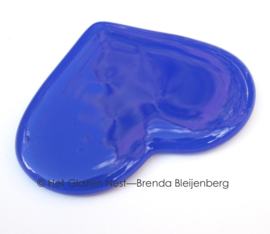 Klein kobalt blauw hartje van glas