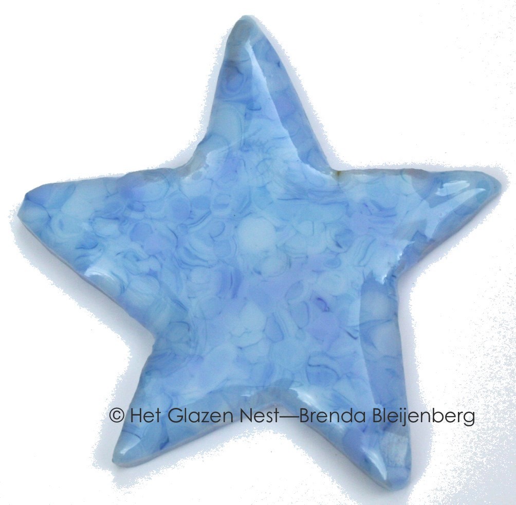 Glazen ster in blauwe kleuren