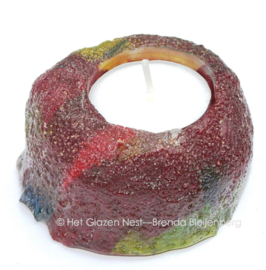 Waxinelichtje in rode glas casting