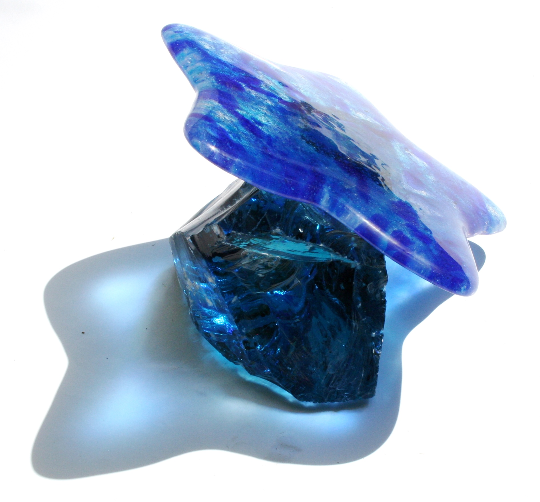 “Blauwe ster in glaskunst”