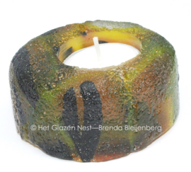 Waxinelichtje in gele glaskunst als mini urn