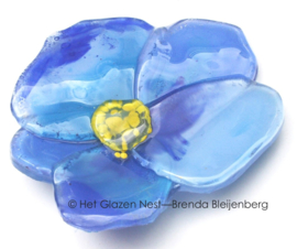 Blauw viooltje in glaskunst