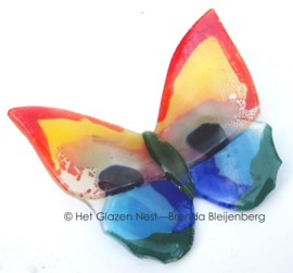 Glazen vlinder in bonte kleuren