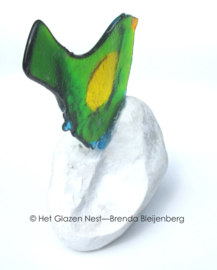 Groen vogeltje van glas